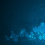 Abstract Molecular Hexagon Pattern Tech Sci Fi Design Concept Background