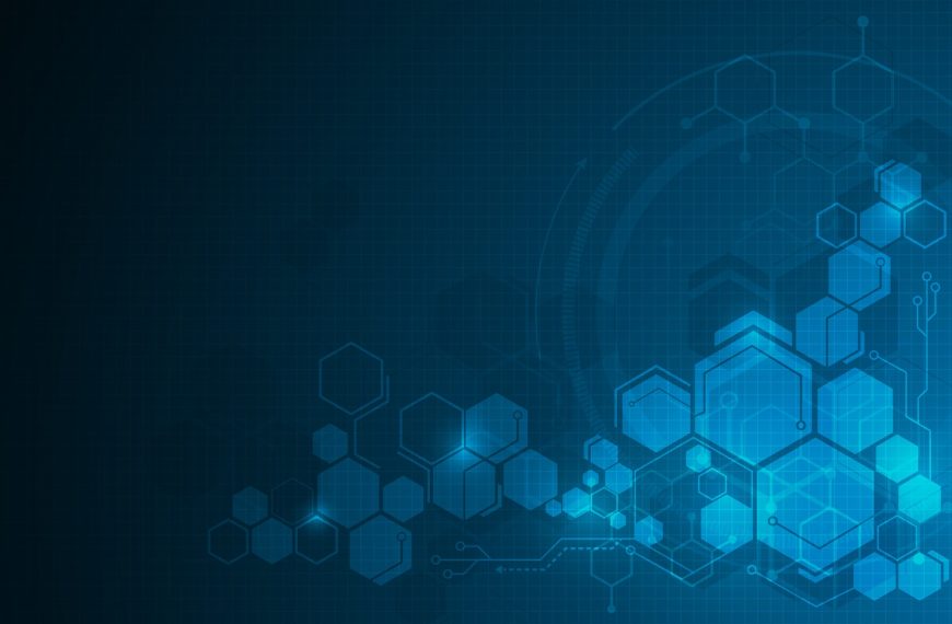 Abstract Molecular Hexagon Pattern Tech Sci Fi Design Concept Background