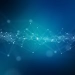 Abstract Digital Network Connection Blue Background 3d Rendering