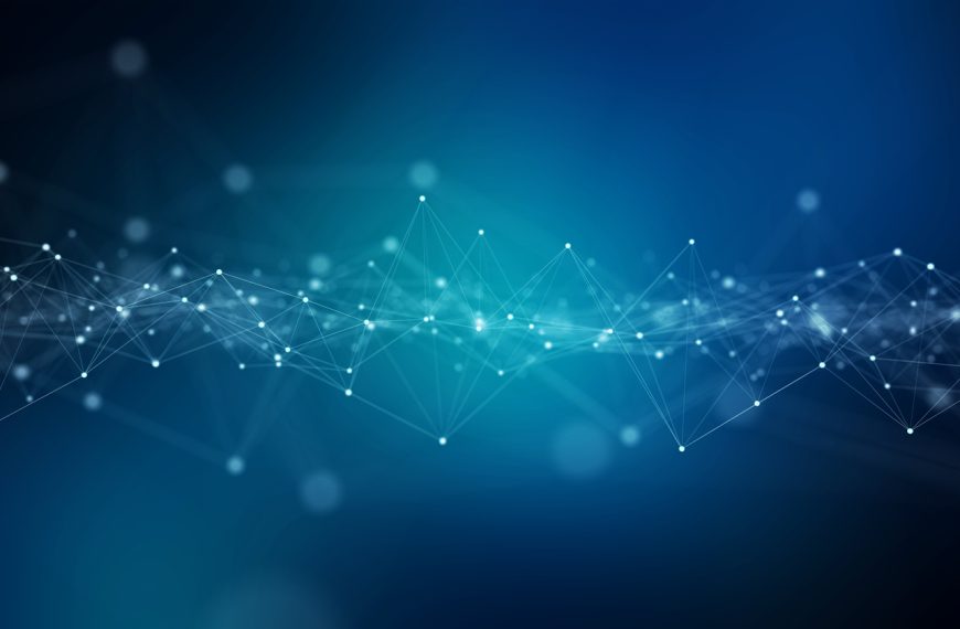 Abstract Digital Network Connection Blue Background 3d Rendering