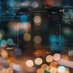 Technology Screen With Blurred City Lights