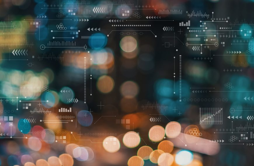 Technology Screen With Blurred City Lights