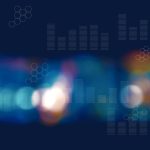 Digital Graphs And Hexagon Grids With Blurred City At Night